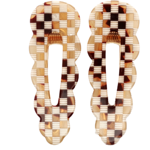 Paire de barrettes Signature Damier Peignée Paris