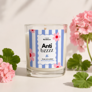 Bougie citronnelle et géranium anti-moustiques Anti bzzzz Maison Flambeuse