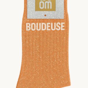 Chaussettes à paillettes Boudeuse abricot WOOM