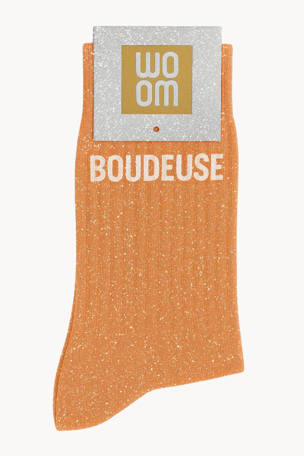 Chaussettes Boudeuse abricot WOOM Chaussettes à paillettes Boudeuse abricot WOOM