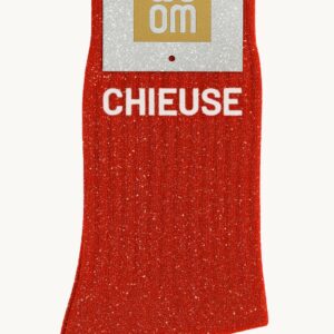 Chaussettes à paillettes Chieuse rouge WOOM