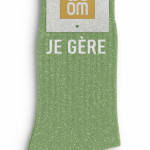 Chaussettes à paillettes Je Gère vert amande WOOM