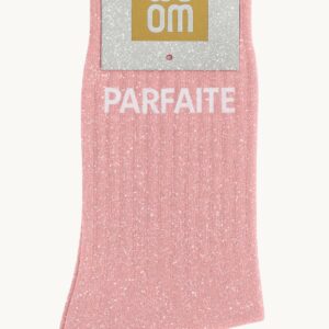Chaussettes à paillettes Parfaite rose WOOM