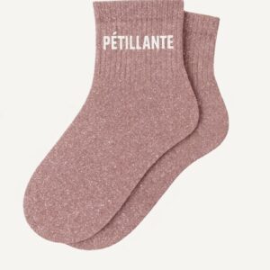Chaussettes à paillettes Pétillante rose WOOM