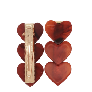 Paire de Heart Clips Rouge Délicat Peignée Paris